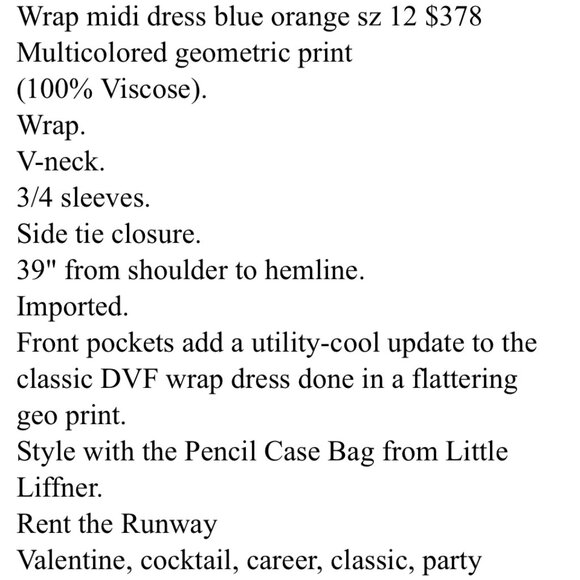 DVF wrap dress orange and blue maxi rent the runway - Picture 6 of 6